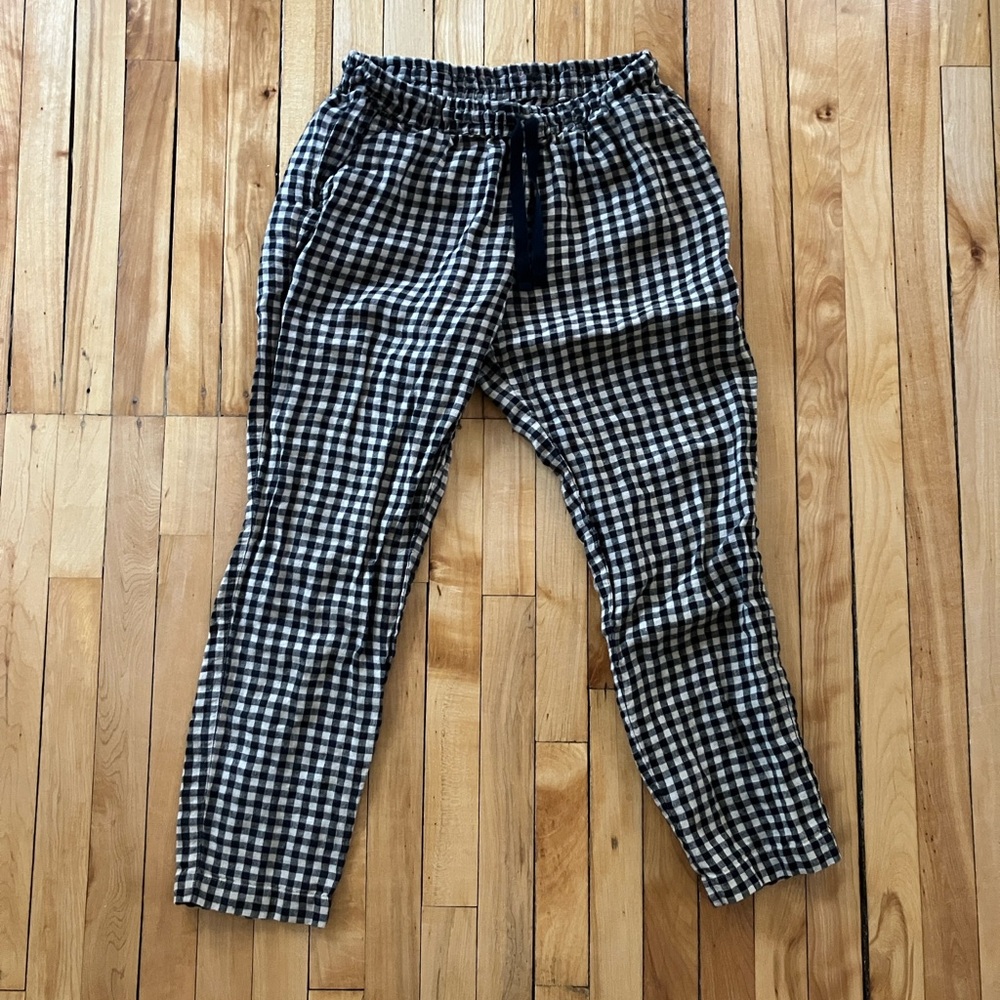 NotPerfectLinen Athens drawstring gingham pants (… - image 1